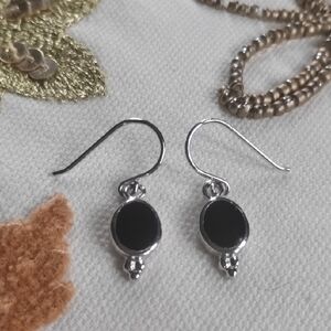 Elegant Black and Silver Earrings ONYX